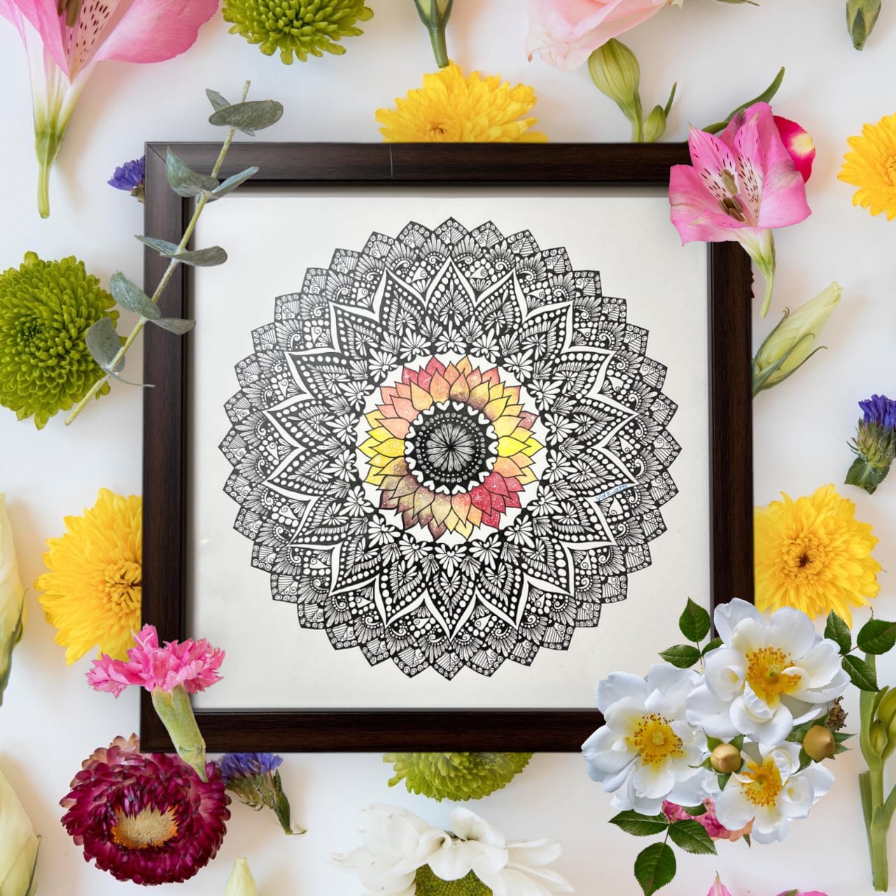 Galaxy Floral Mandala artwork by Vdk Arts
