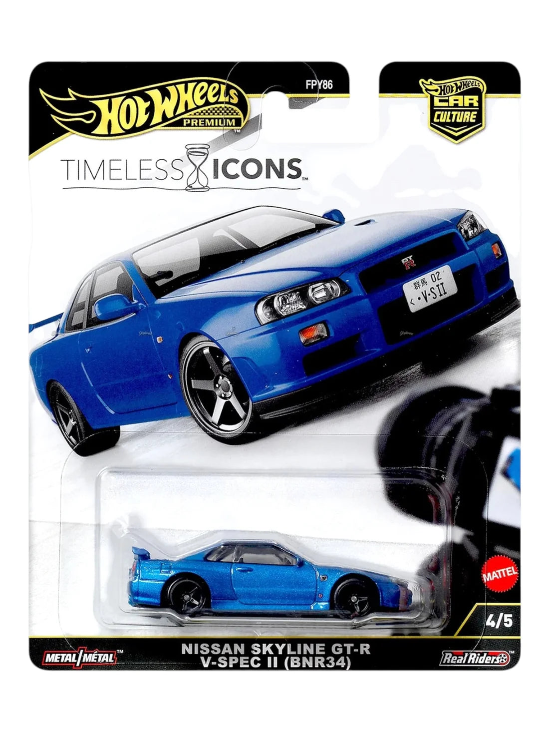 Nissan Skyline GT-R V-Spec II セット Nissan Skyline GT-R V-Spec II (BNR34) (Blue) – Hot Wheels Car