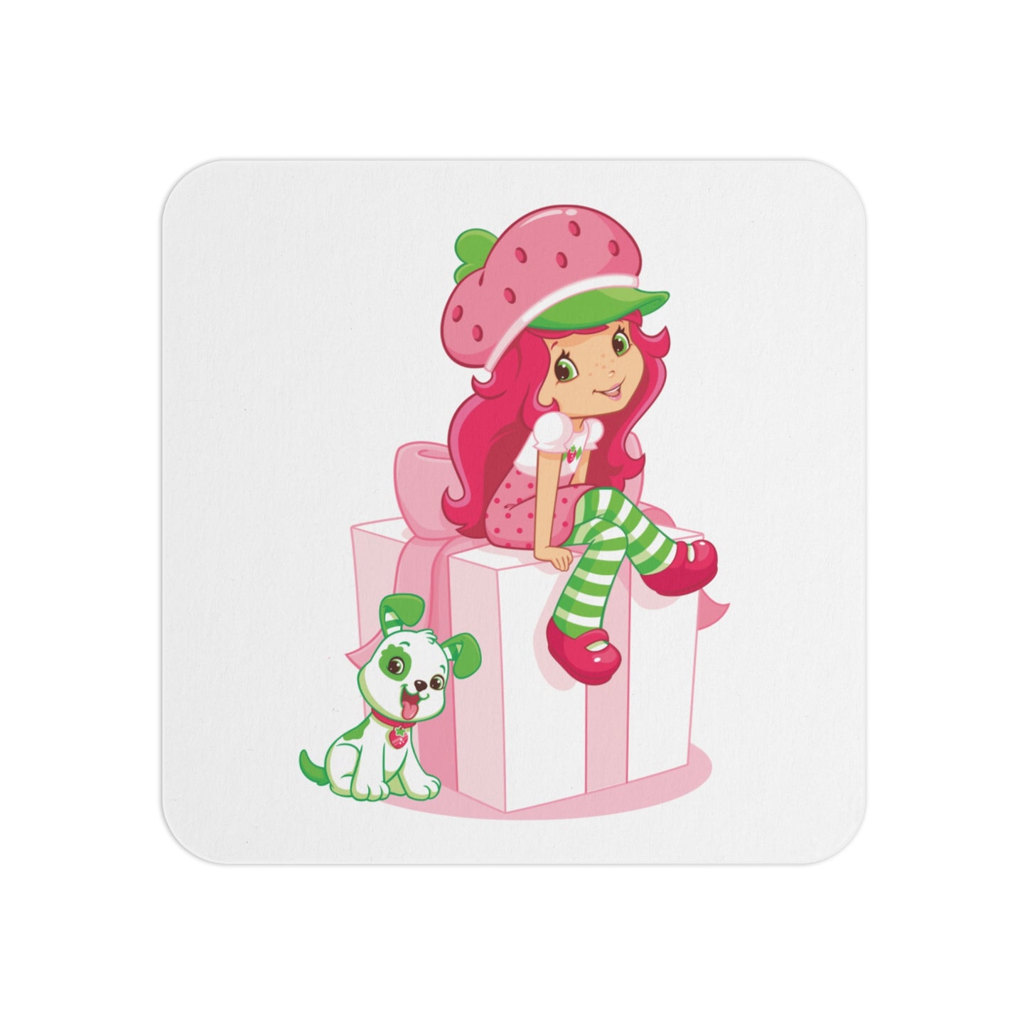 Strawberry Shortcake and Pupcake: Printed Square Coaster Set (Set of 2)