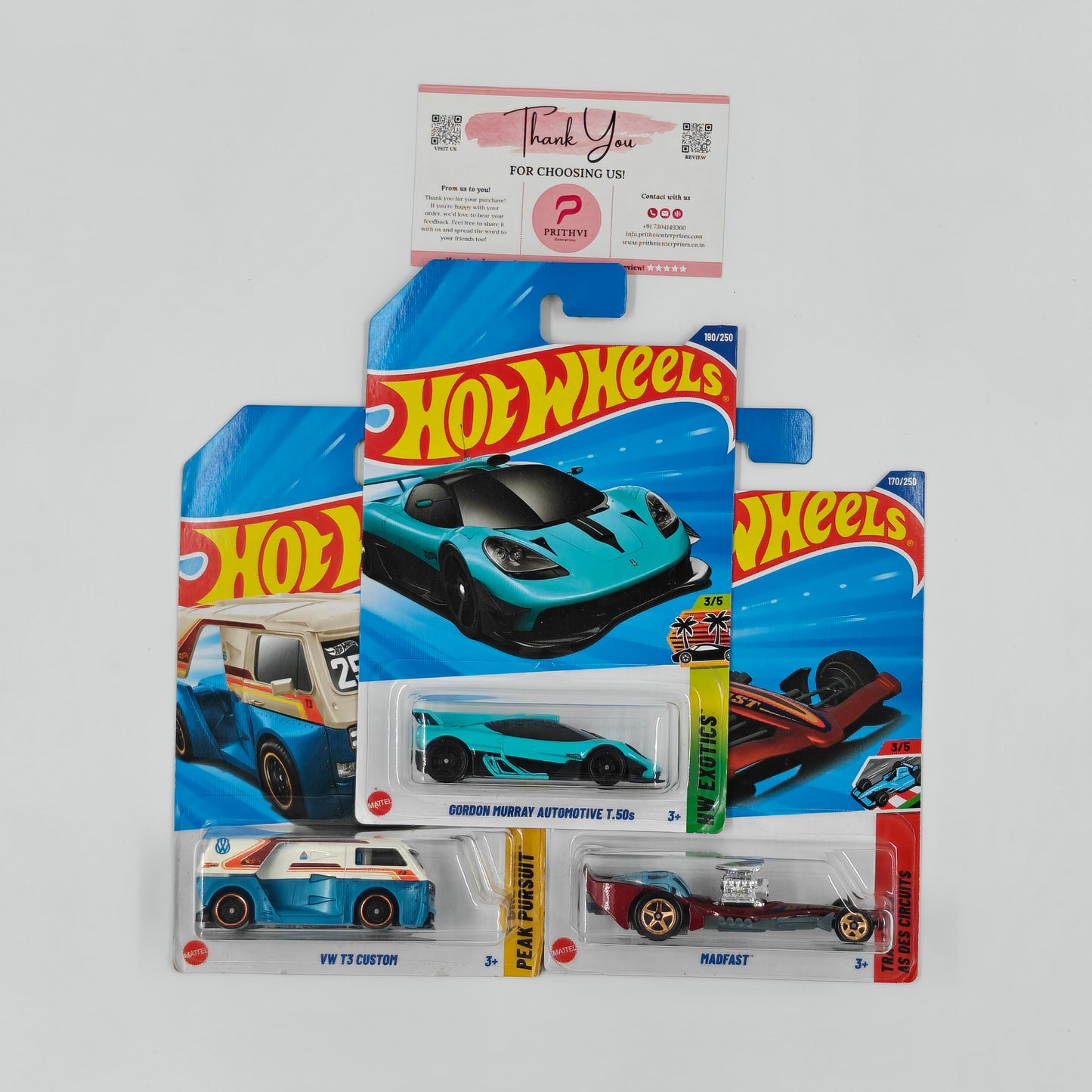 Gordon Murray Automotive T.50s, VW T3 Custom & Madfast by Mattel – Hot Wheels Bundle