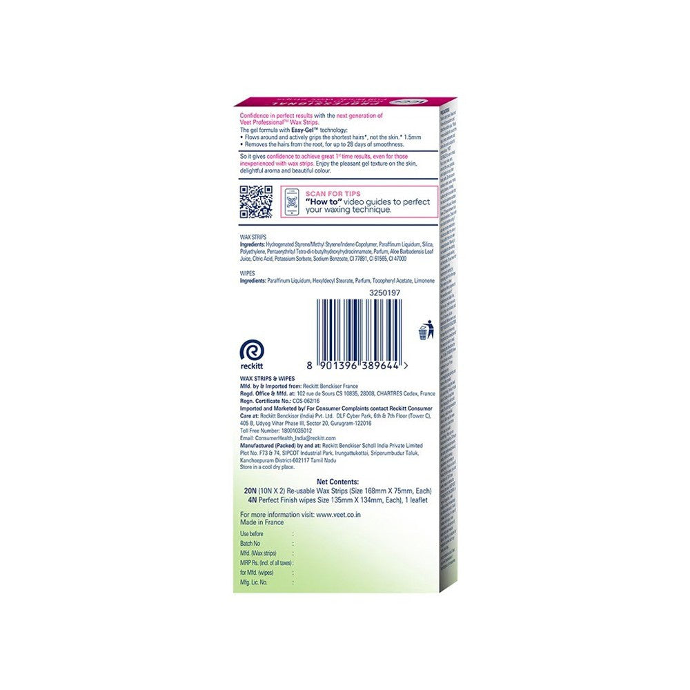 Veet Hair Removal Wax Strips (Dry Skin) : 1 pack (20 strips)