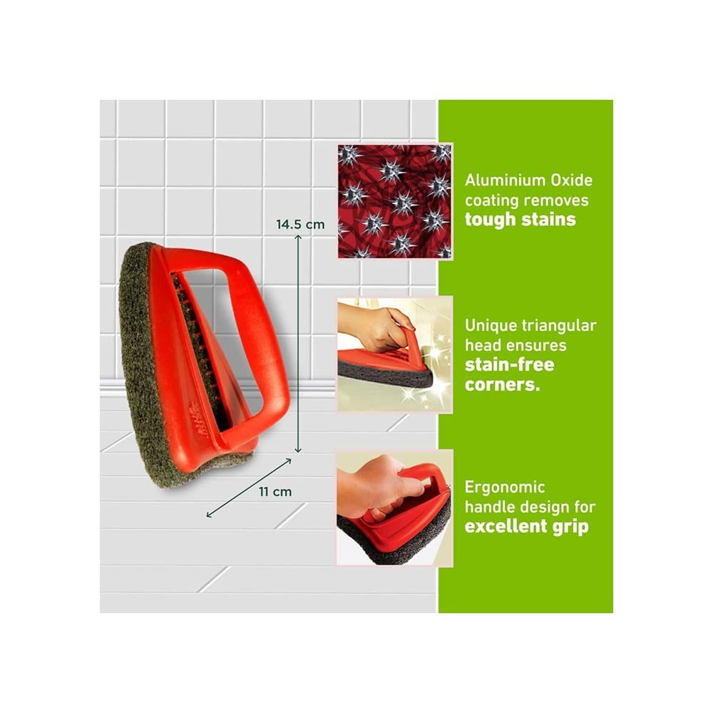 Scotch Brite Tough Jet Scrub Pad (Plastic & Rubber, Red) : 1 piece
