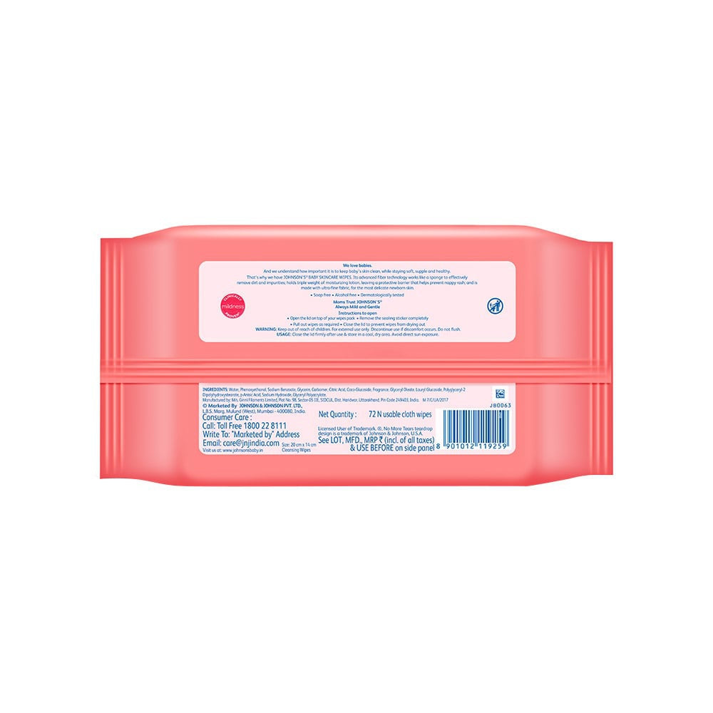Johnson's Skincare Baby Wipes : 1 pack (72 wipes)