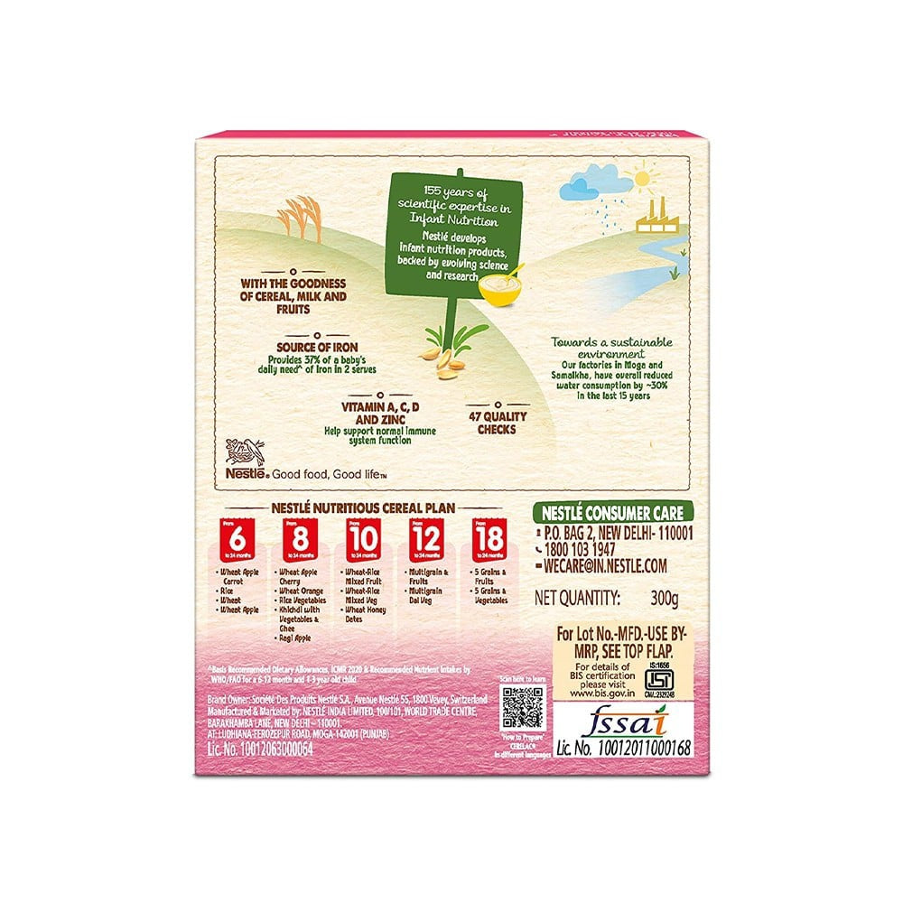 Nestle Cerelac Wheat Rice Mixed Fruit Baby Cereal (from 10 to 24 Months) : 300 g