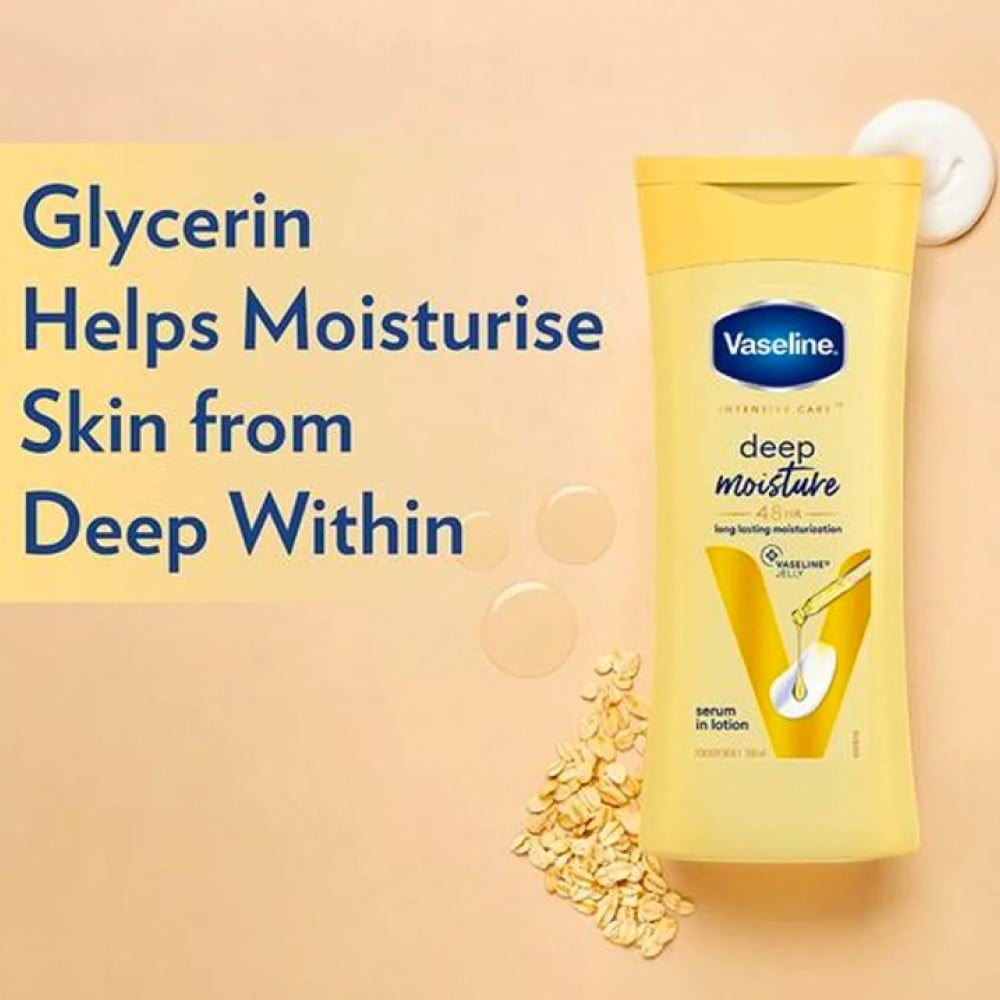 Vaseline Intensive Care Deep Moisture Body Lotion (Long Lasting Moisturization For Healthy, Glowing Skin) : 200 ml