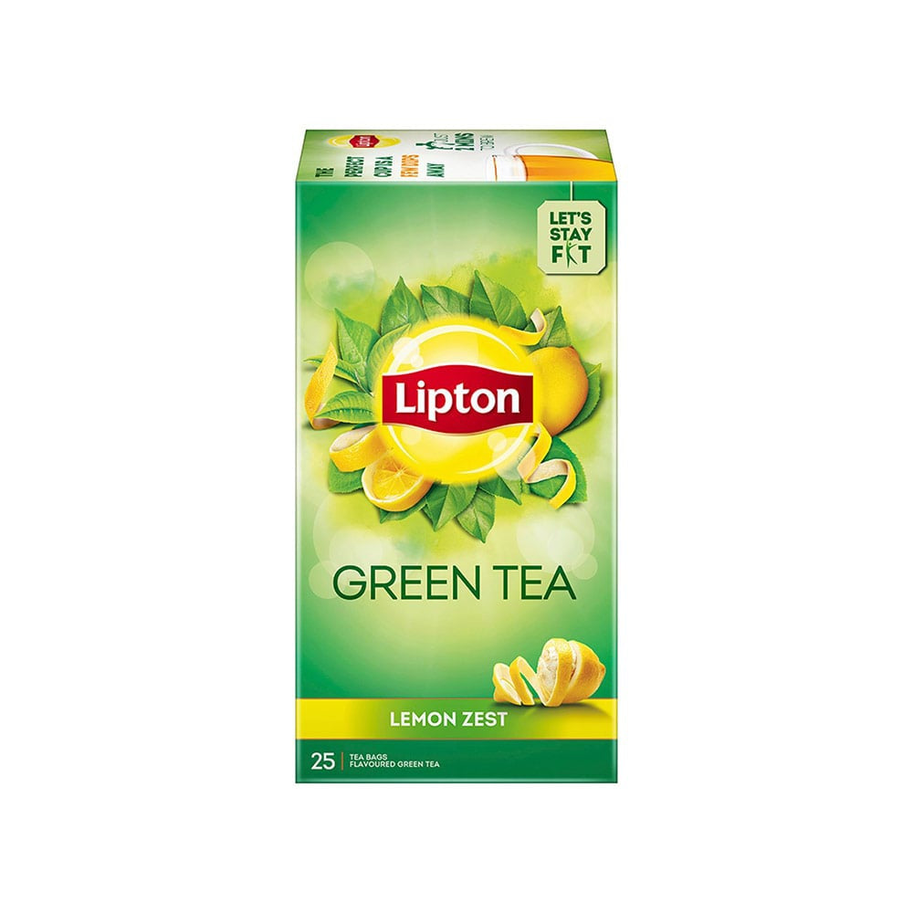 Lipton Lemon Zest Green Tea Bags : 1 pack (25 pieces)