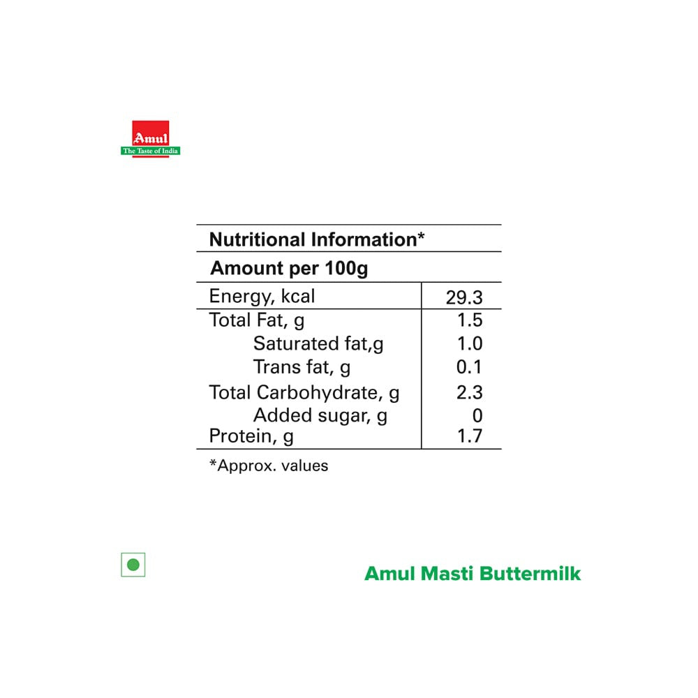 Amul Masti Spiced Salted Buttermilk : 1 l