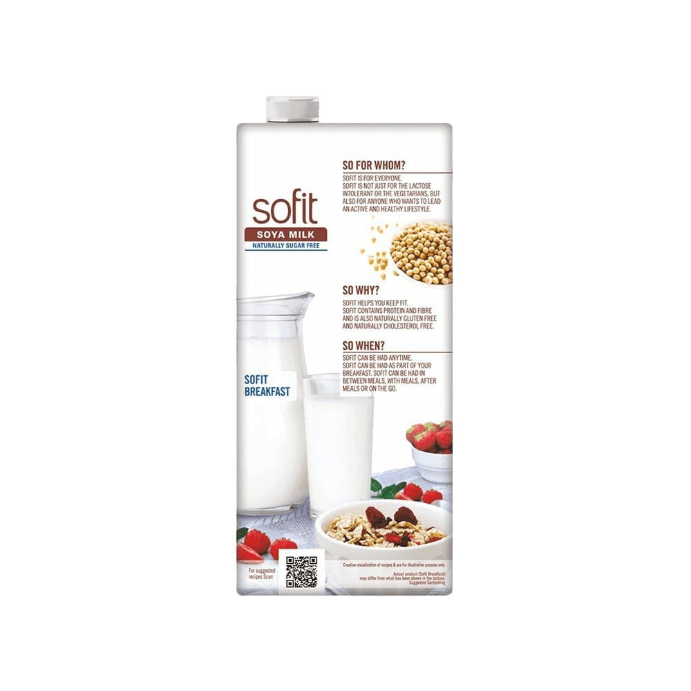Sofit Natural Soy Beverage (Sugar Free, Vegan) : 1 ltr