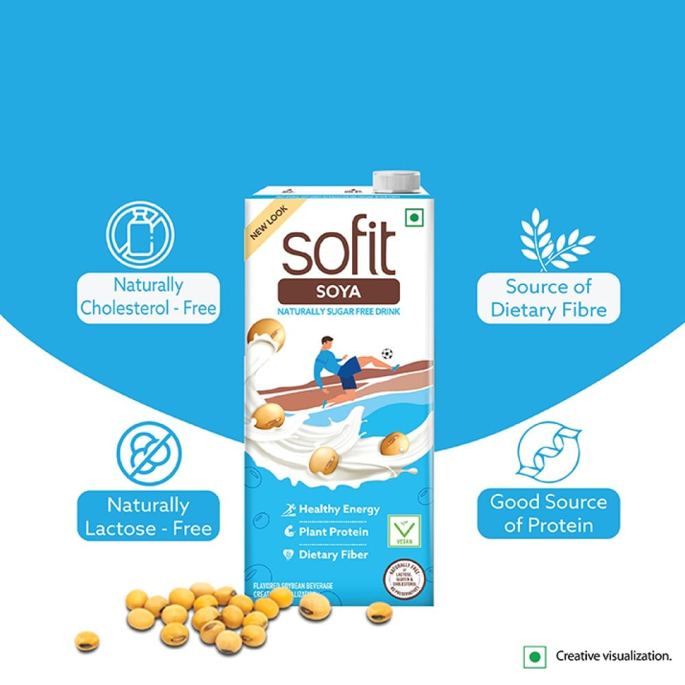 Sofit Natural Soy Beverage (Sugar Free, Vegan) : 1 ltr