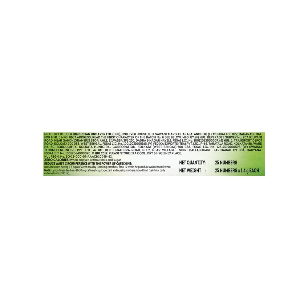 Lipton Honey Lemon Green Tea Bags : 25 pieces