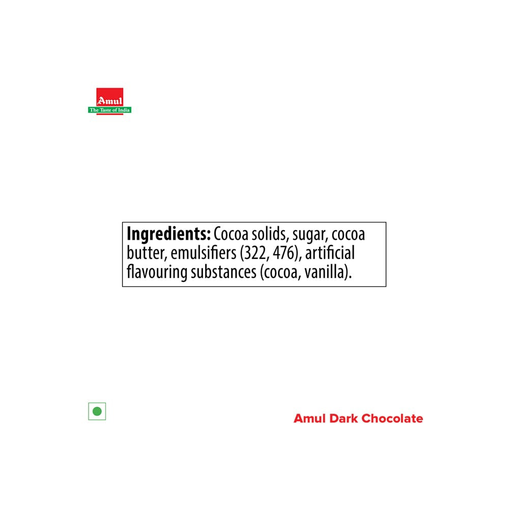 Amul 55% Cocoa Dark Chocolate Bar : 150 g