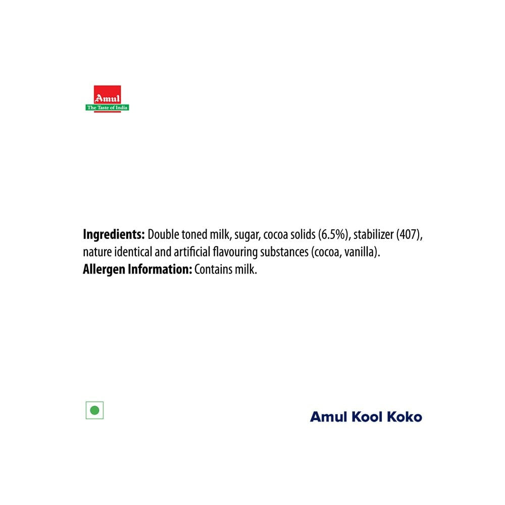 Amul Kool Koko Chocolate Flavoured Milk : 200 ml