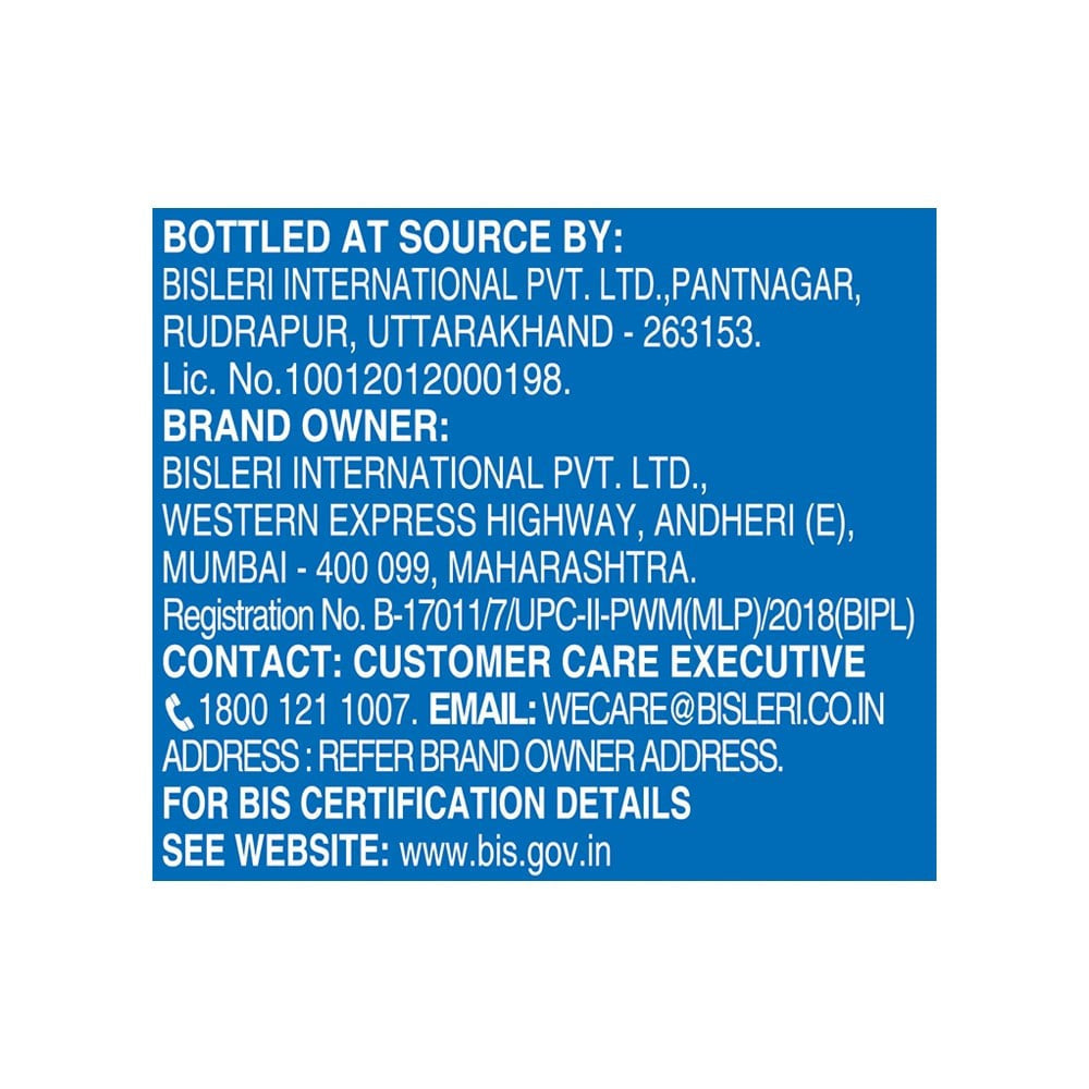 Bisleri Vedica Packaged Water : 1 ltr