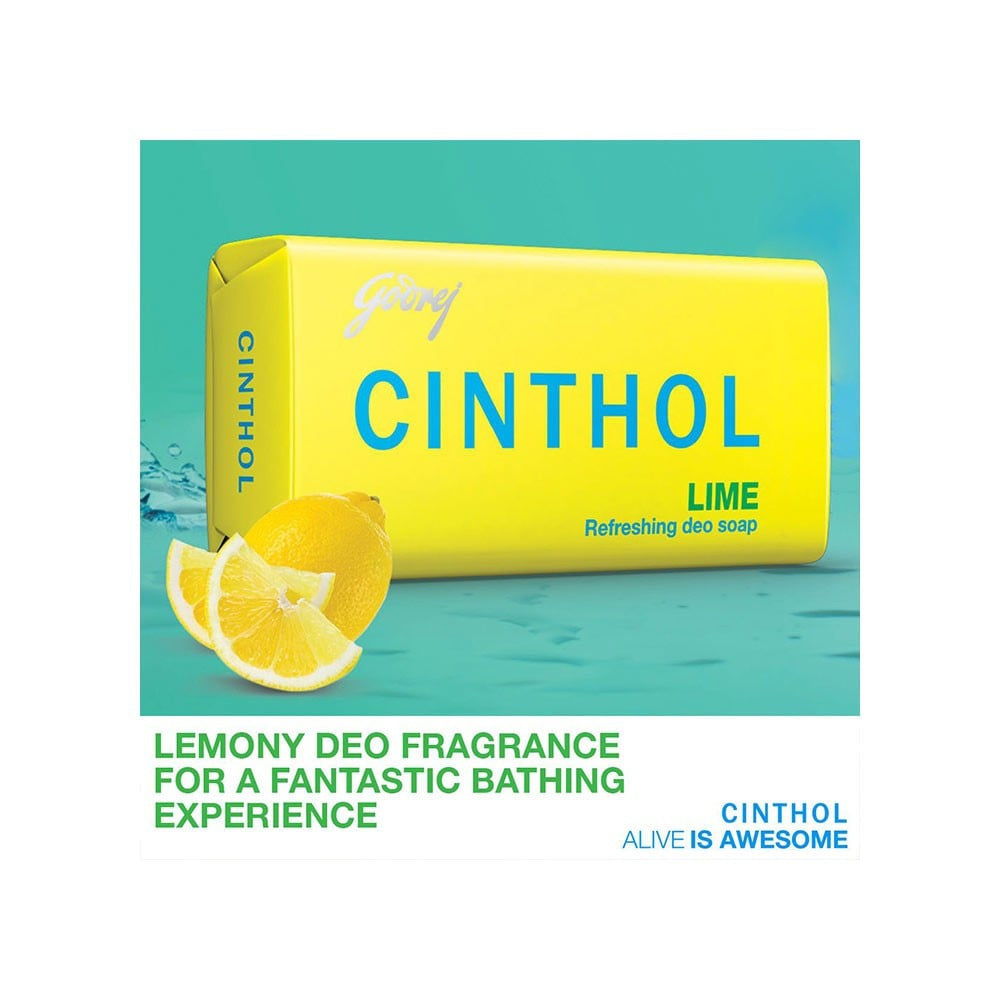 Cinthol Lime Bath Soap 5 x 100 g - Buy 4 Get 1 Free : 5 x 100 g
