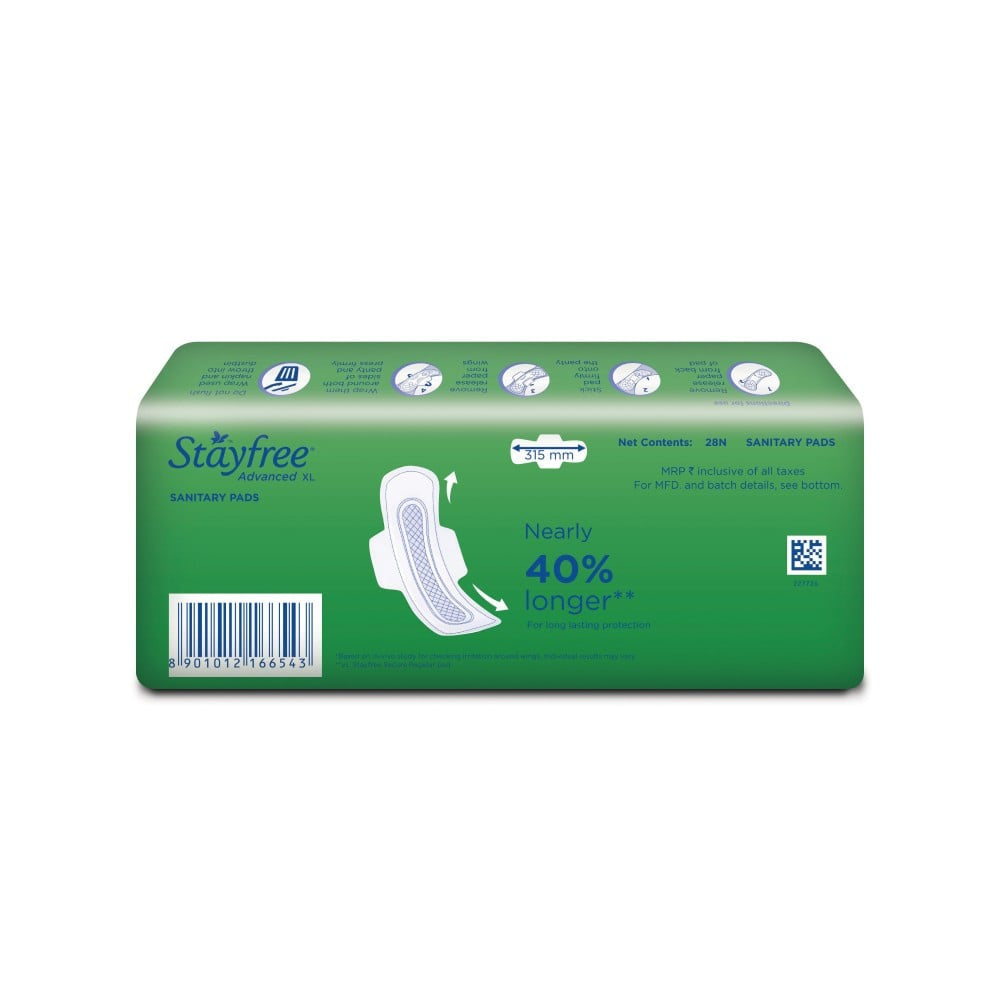 Stayfree Advanced Ultra Comfort Sanitary Pads (XL/XXL Wings) : 28 pieces