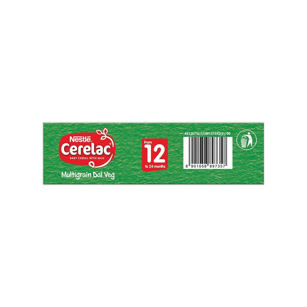 Nestle Cerelac With Milk, Multigrain Dal Veg Baby Cereal (From 12 to 24 Months) : 300 g