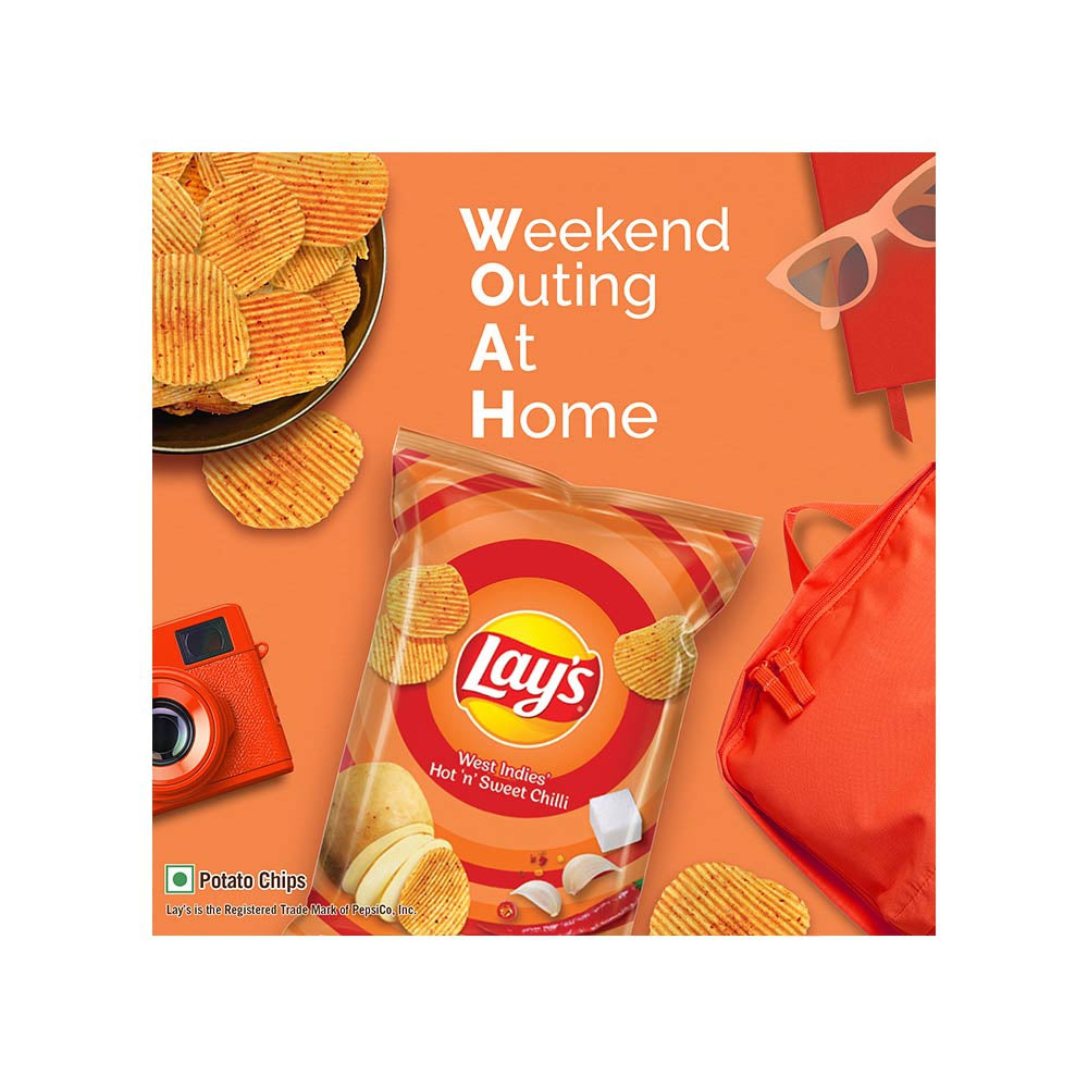 Lay's West Indies Hot n Sweet Chilli Flavour Potato Chips : 48 g
