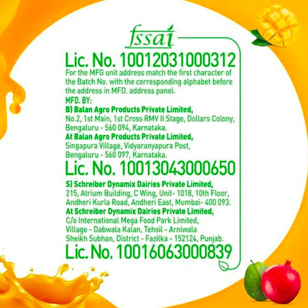 B Natural Mixed Fruit Juice : 1 ltr
