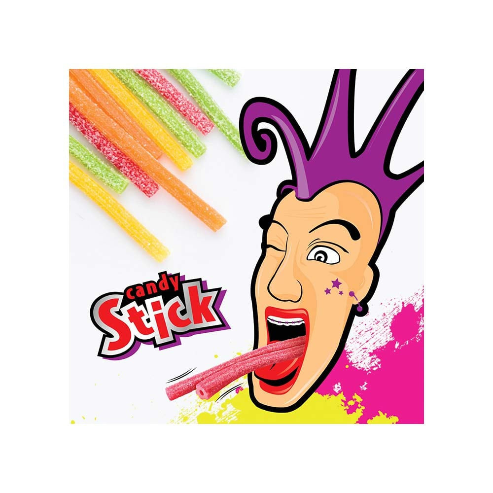 Sour Punk Strawberry Flavour Stick Candy : 40 g