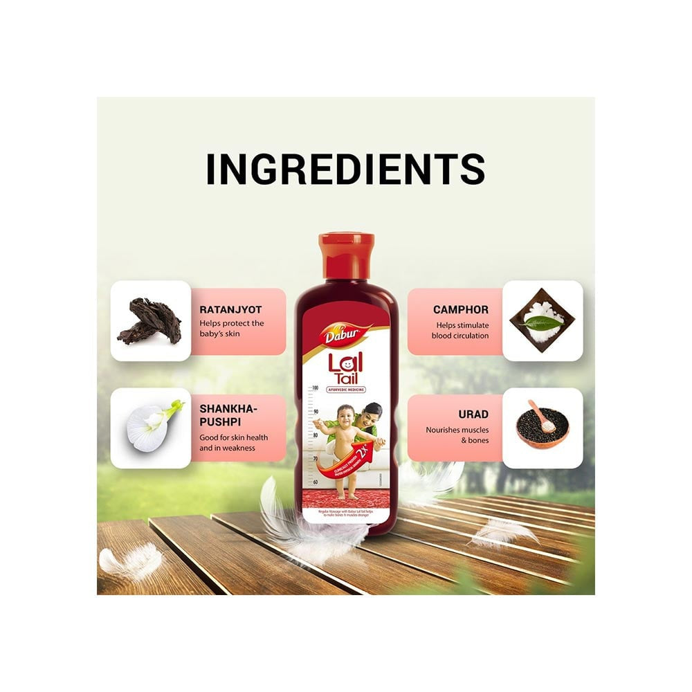 Dabur Lal Tail Ayurvedic Baby Massage Oil : 200 ml