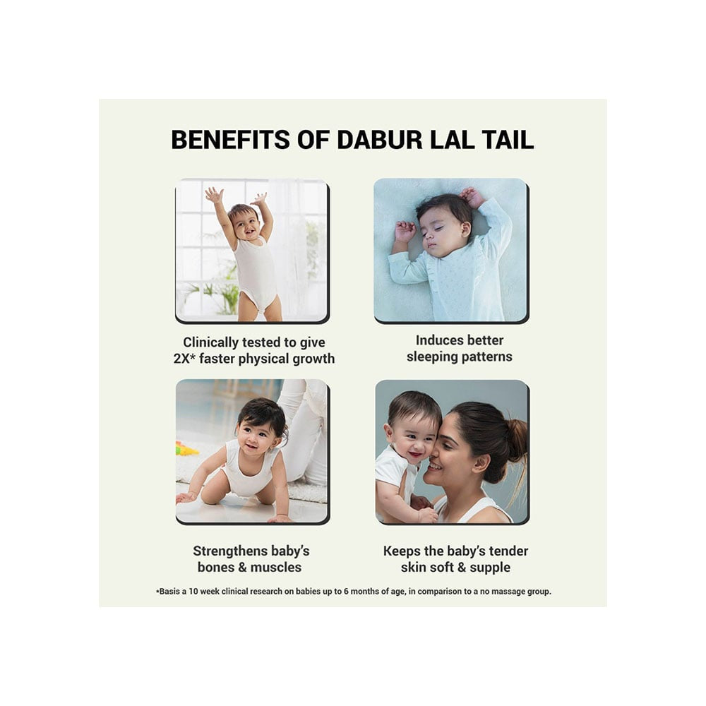 Dabur Lal Tail Ayurvedic Baby Massage Oil : 200 ml