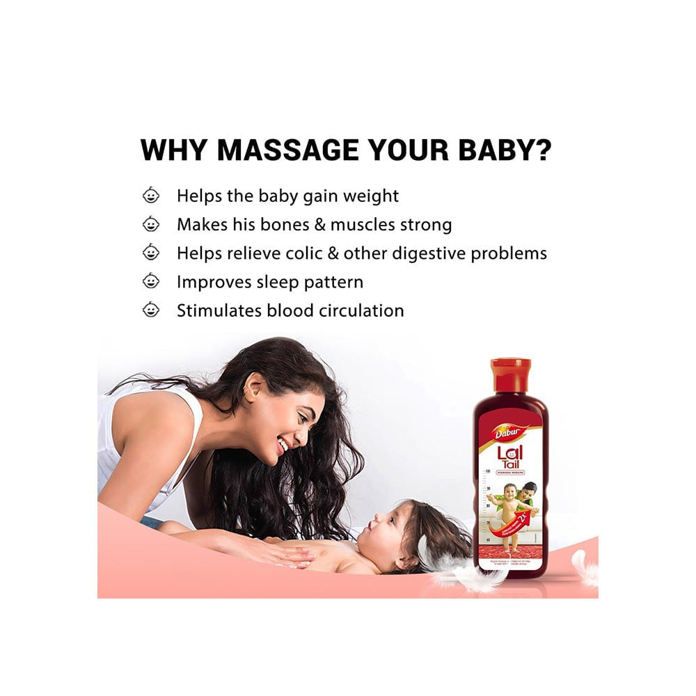 Dabur Lal Tail Ayurvedic Baby Massage Oil : 200 ml