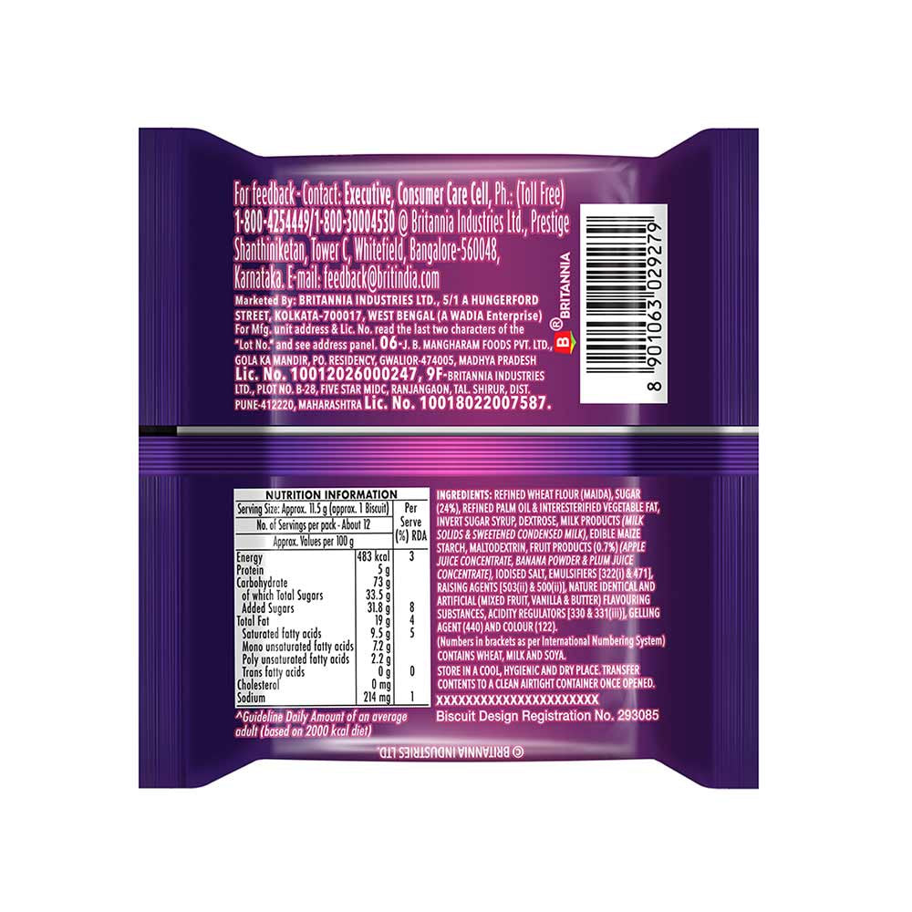 Britannia Treat Jim Jam Sandwich Cream Biscuits : 138 g