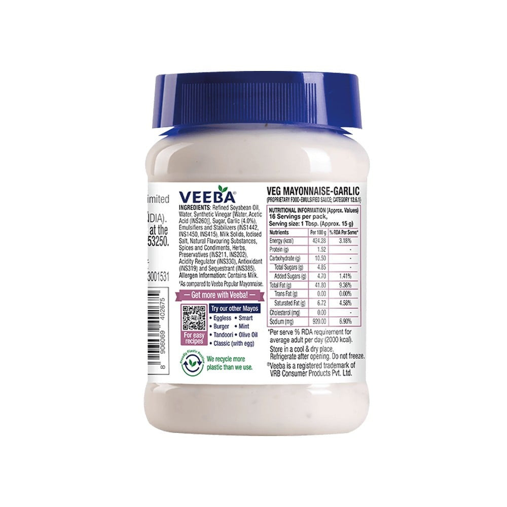 Veeba Veg Mayonnaise (Garlic) : 250 g