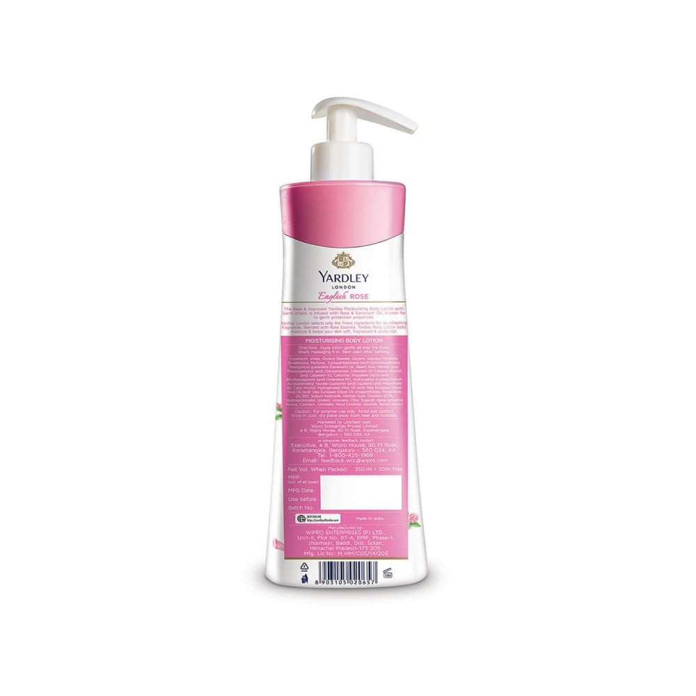 Yardley London English Rose Moisturising Body Lotion (For Women) : 350 ml + 50 ml