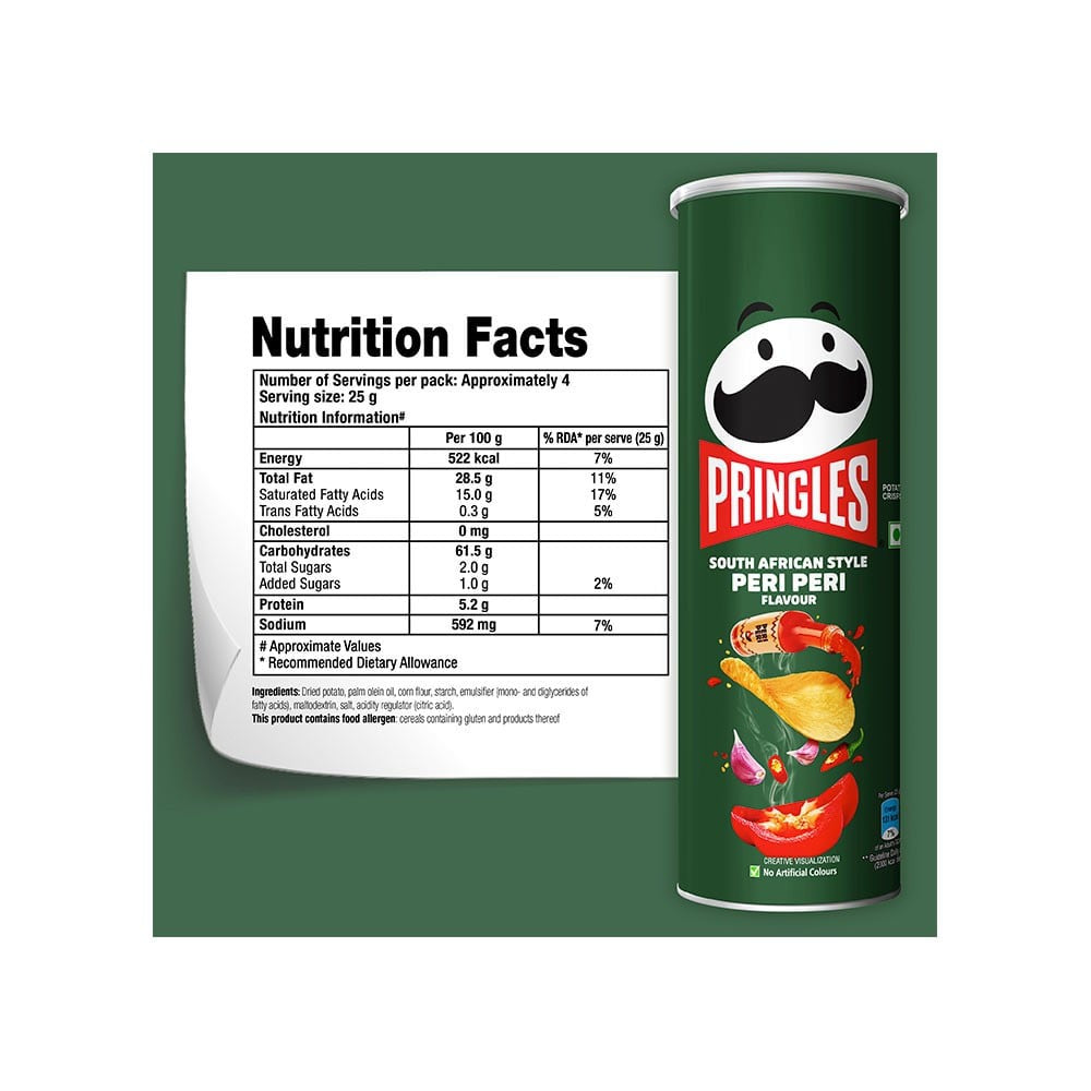 Pringles South African Peri Peri Chips : 102 g