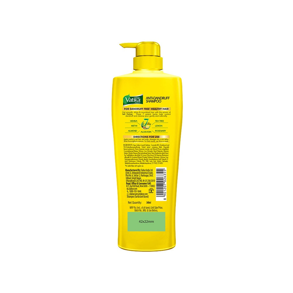 Dabur Vatika Anti Dandruff - Power of 7 Natural Ingredients Shampoo : 340 ml