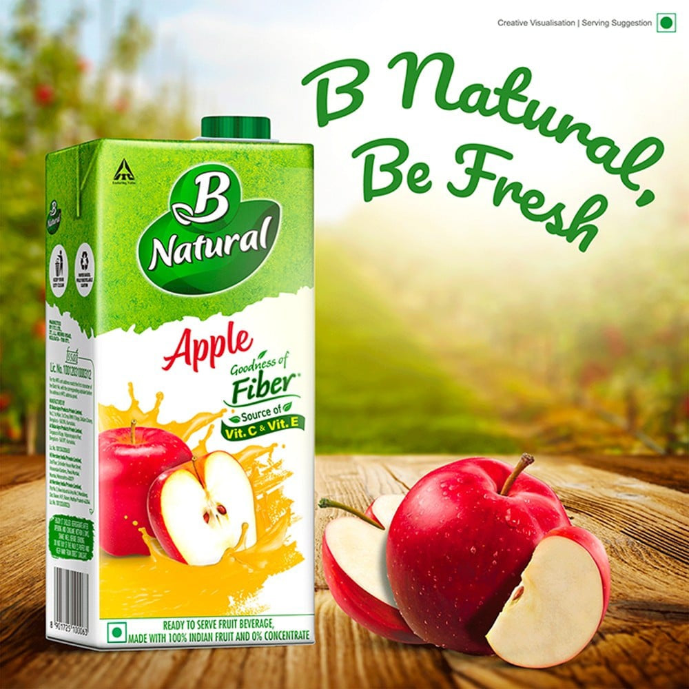 B Natural Apple Juice - Pack of 2 : 2 x 1 ltr