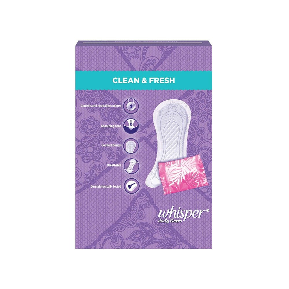 Whisper Daily Liners Clean & Fresh Panty Liners : 40 pieces