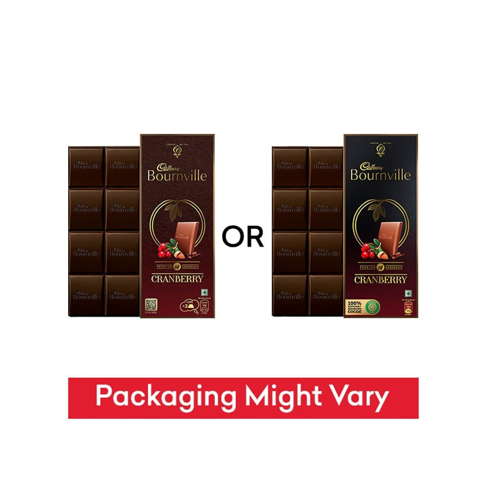 Cadbury Bournville Cranberry Flavoured Chocolate Bar - Pack of 2 : 2 x 80 g