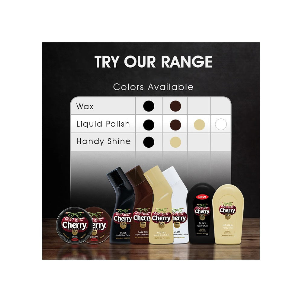 Cherry Blossom Black Handy Shoe Shiner + Black Liquid Shoe Polish Combo : 75 ml + 1 unit