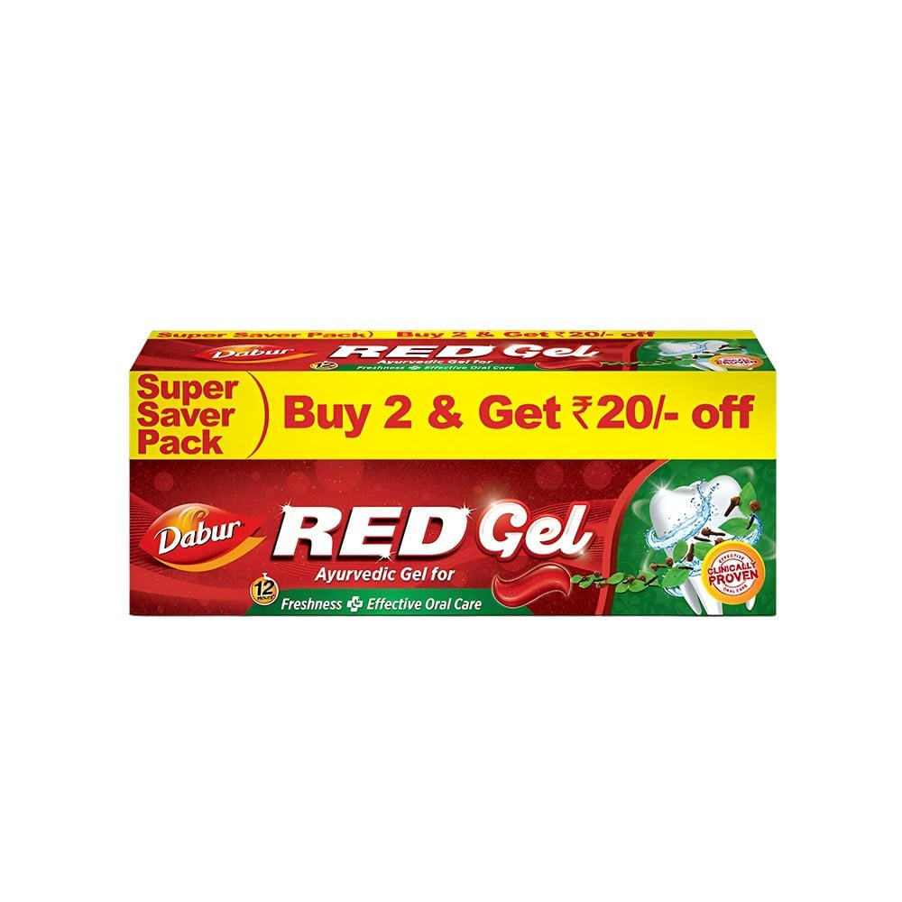 Dabur Red Gel Toothpaste for effective Oral Care : 2 x 150 g