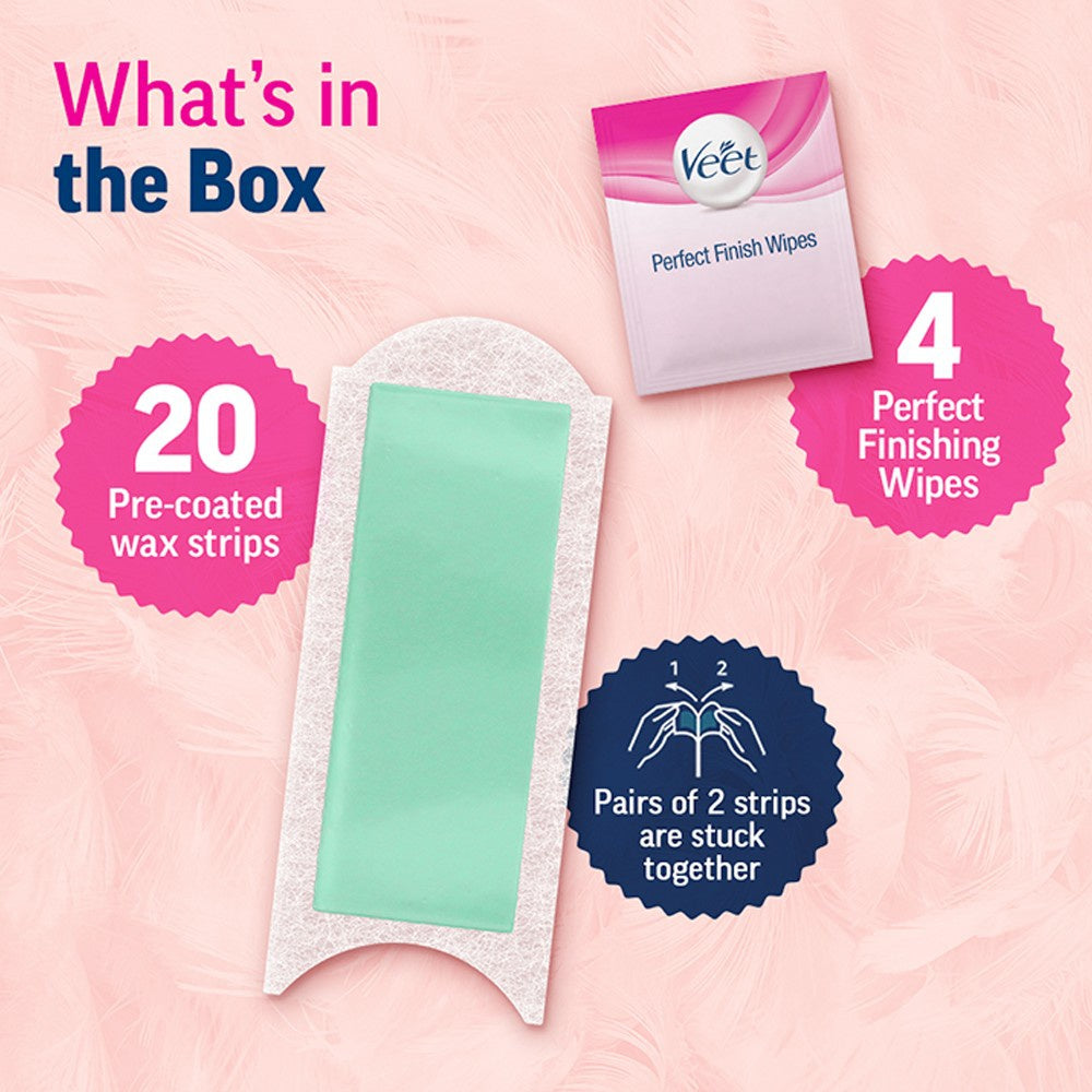Veet Hair Removal Wax Strips (Dry Skin) - Pack of 2 : 2 x 1 pack (20 strips)