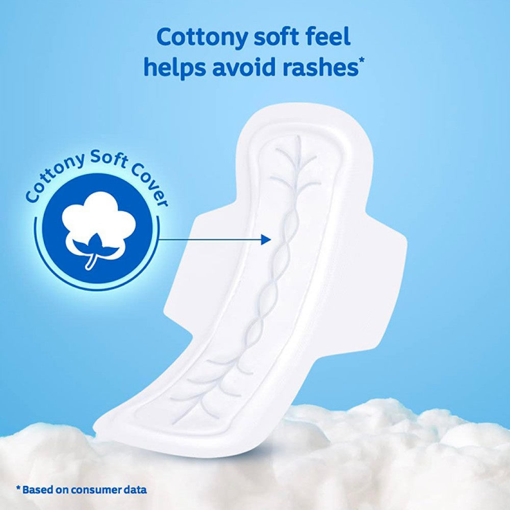 Stayfree Secure Cottony Soft Sanitary Pads (Extra Large Wings) - Pack of 2 : 2 x 1 pack (18 pieces)