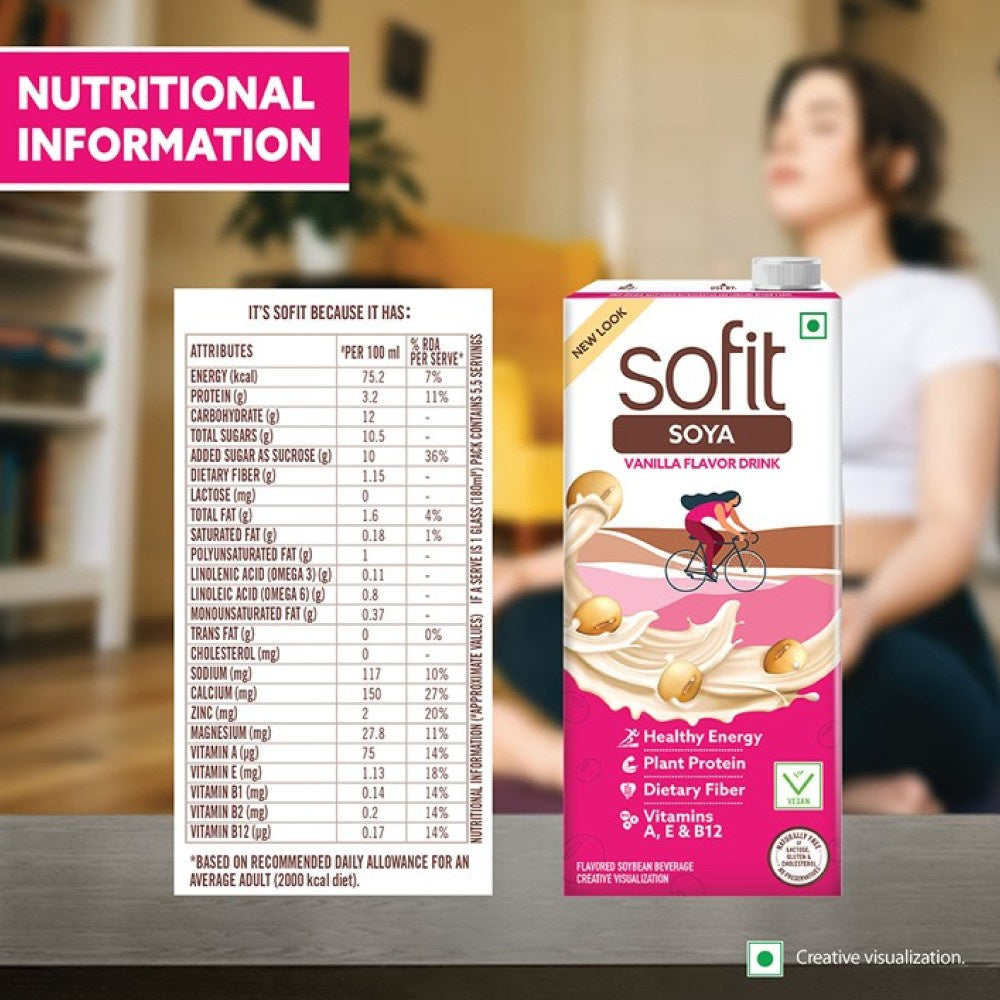 Sofit Vanilla Soy Beverage - Pack of 2 : 2 x 1 ltr