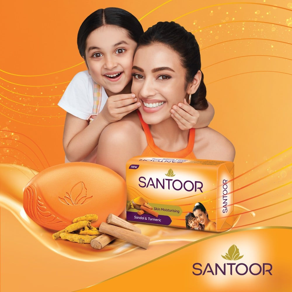 Santoor Sandal & Turmeric Soap - Pack of 8 : 8 x 125 g