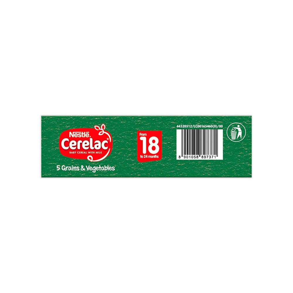 Nestle Cerelac with Milk, 5 Grains & Vegetables Baby Cereal (From 18 to 24 Months) : 300 g