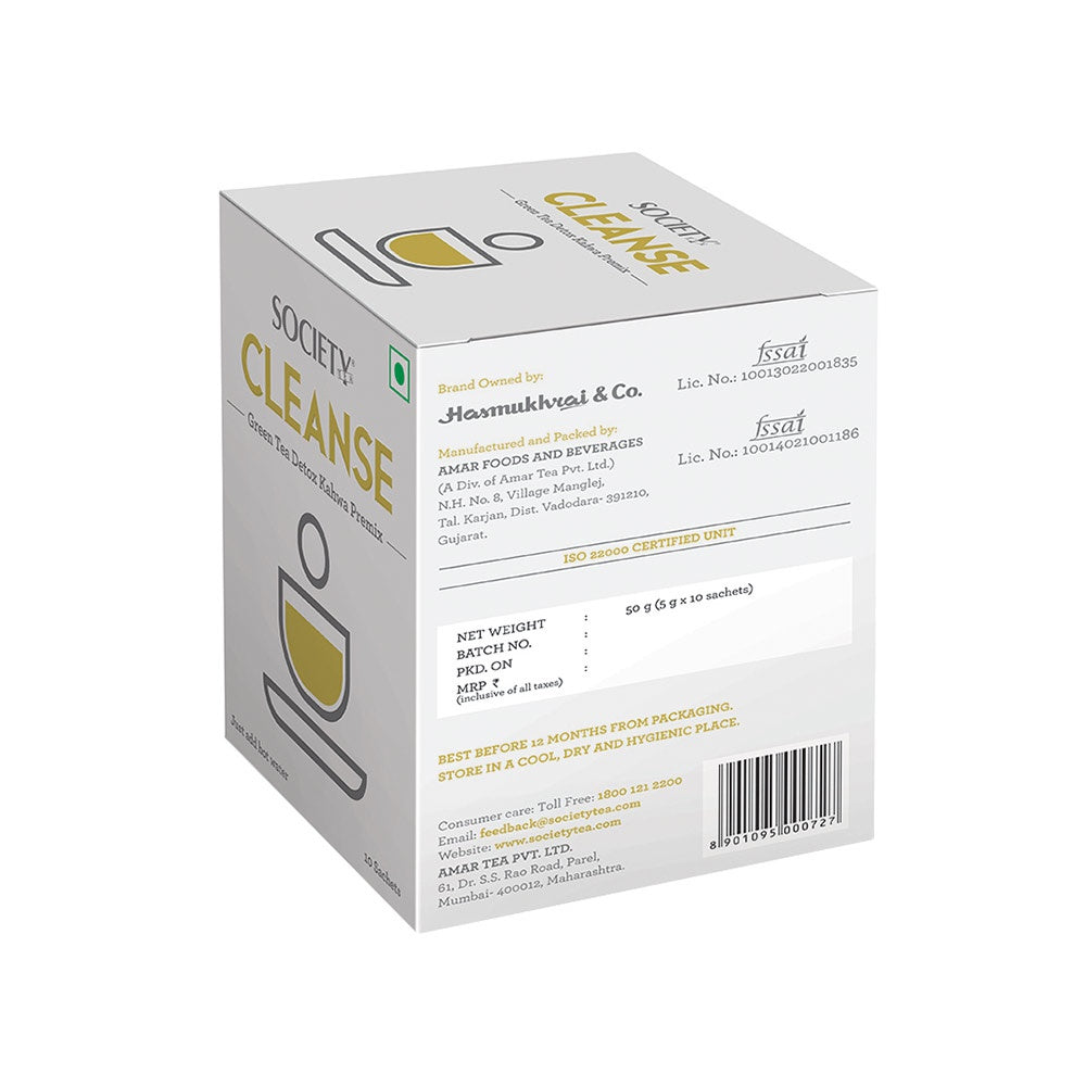 Society Cleanse Detox Kahwa Premix Green Tea Bags : 50 g