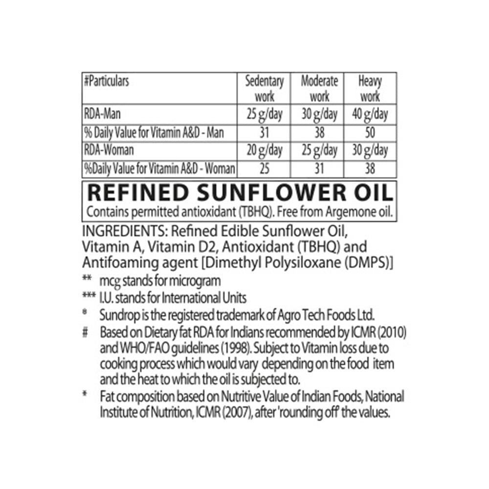 Sundrop Superlite Advanced Sunflower Oil : 3 ltr