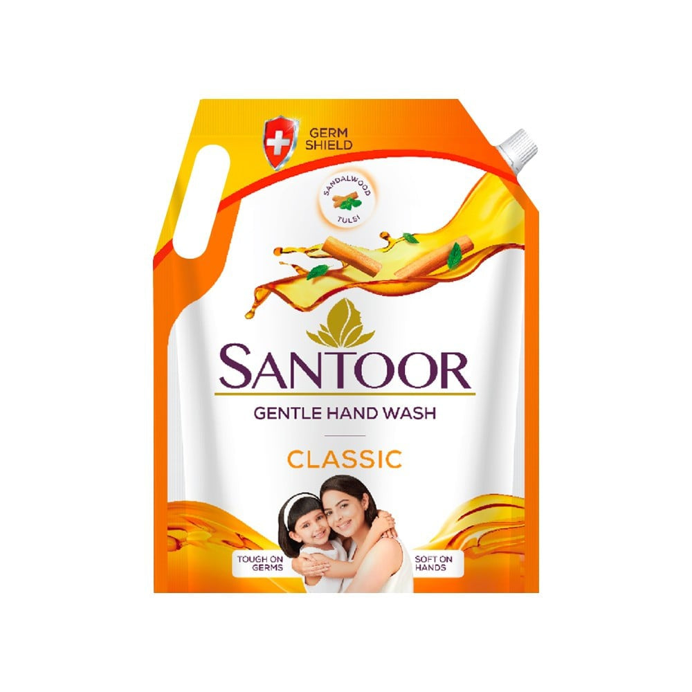 Santoor Classic Hand Wash with Sandalwood : 1.5 ltr