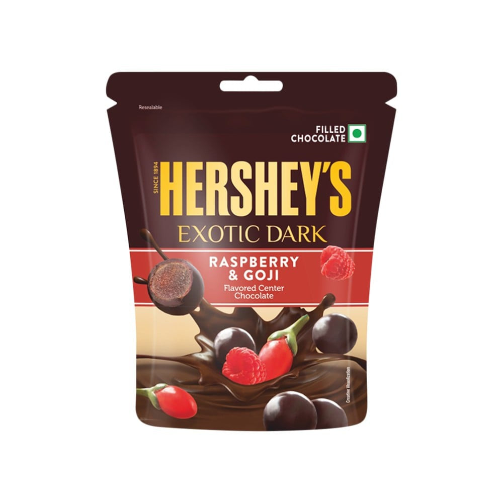 Hershey's Exotic Dark Dark Chocolate Pack (Raspberry & Goji) - Pack of 2 : 2 x 100 g