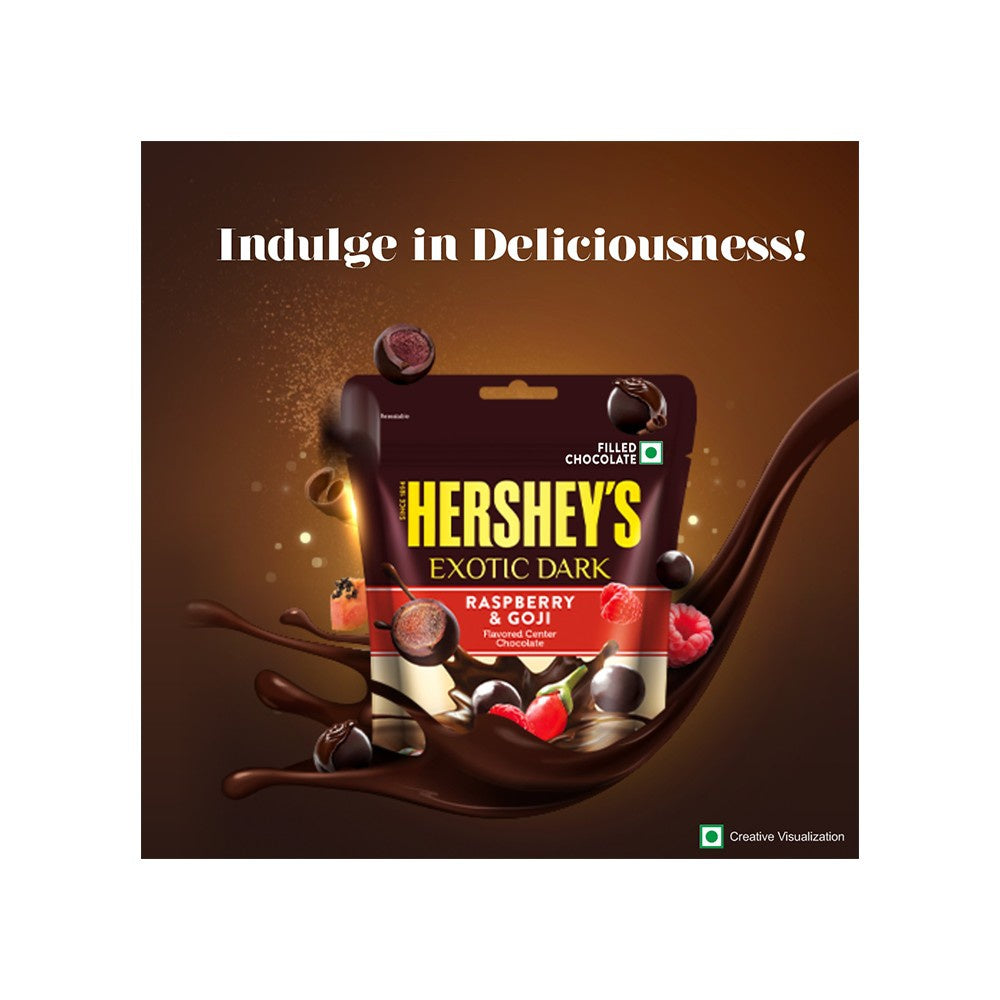 Hershey's Exotic Dark Dark Chocolate Pack (Raspberry & Goji) - Pack of 2 : 2 x 100 g