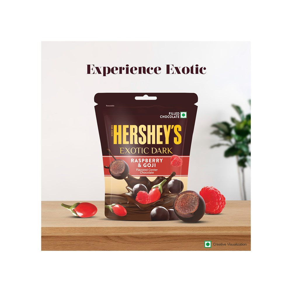 Hershey's Exotic Dark Dark Chocolate Pack (Raspberry & Goji) - Pack of 2 : 2 x 100 g