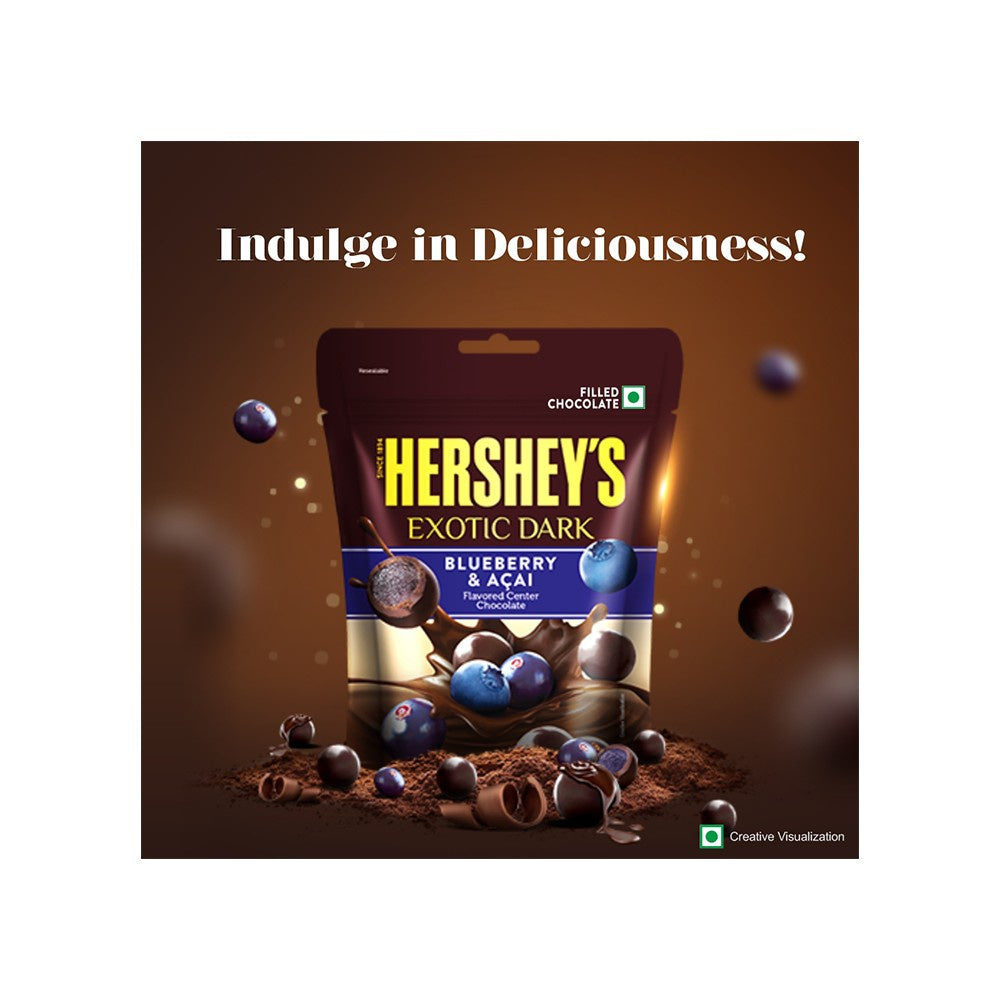 Hershey's Exotic Dark Dark Chocolate Pack (Blueberry & Acai) - Pack of 2 : 2 x 100 g