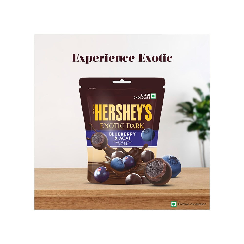 Hershey's Exotic Dark Dark Chocolate Pack (Blueberry & Acai) - Pack of 2 : 2 x 100 g
