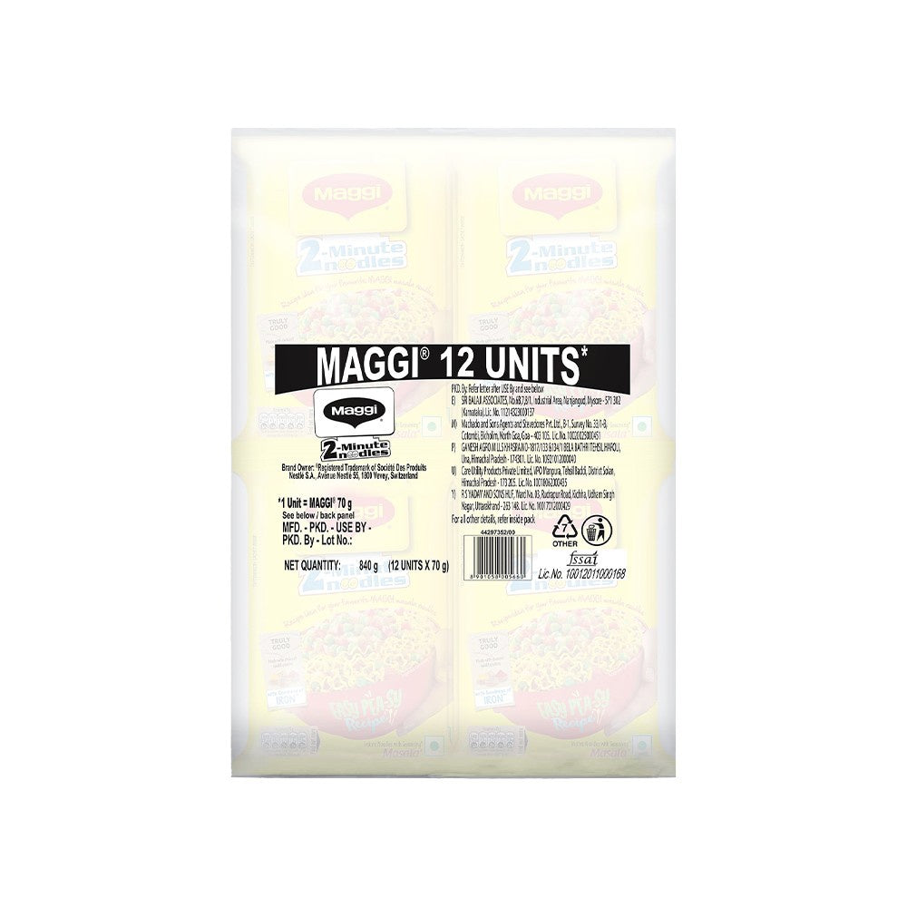 Maggi 2 - Minute Instant Noodles (Pack of 12) - Pack of 2 : 2 x 840 g (12 x 70 g)